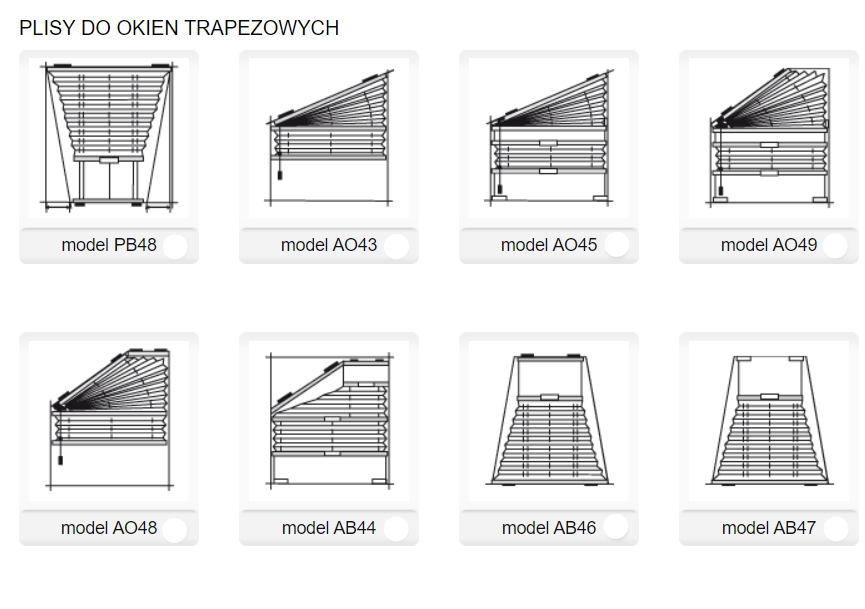 Plisy do okien trapezowych