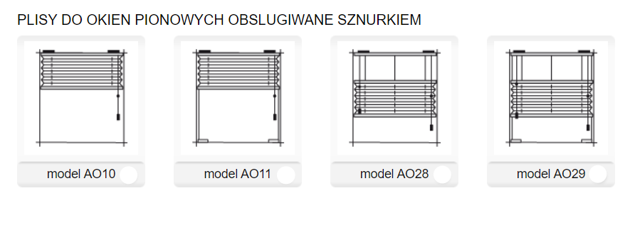 Plisy obsługiwane sznurkiem