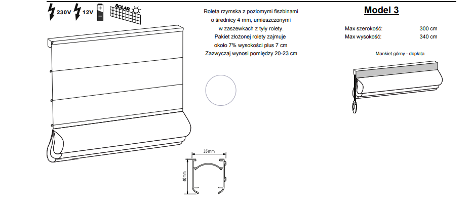 Roleta rzymska model 3